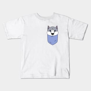 Cute Husky in the Pocket Kids T-Shirt